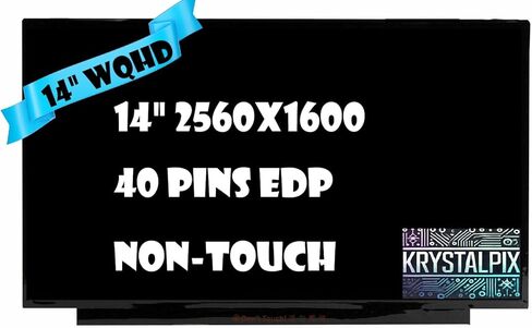 New KrystalPix LCD Display FITS- Replacement Screen for Dell Alienware x14 R2 P162G 14" QHD 2560x1600 165hz LCD Screen 40 pins Display Non-Touch Panel in Kuwait