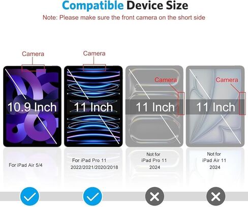 2 Pack Matte Glass Screen Protector Designed for iPad Air 5th 4th Generation (Air 5/4, 10.9 Inch, 2022/2020) iPad Pro 11 Inch (2022/2021/2020/2019) Tablet, Anti-Glare/Easy Installation/Smooth as Silk in Kuwait