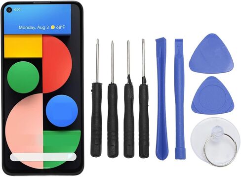 شاشة LCD بديلة مقاس 6.2 بوصة تعمل باللمس لمجموعة Pixel 4A 5G GD1YQ G025I FHD 1080x2340 413ppi متعددة اللمس مع مجموعة أدوات إصلاح إطار مستشعر بصمات الأصابع in Kuwait