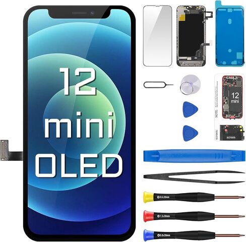 [OLED] استبدال شاشة لهاتف iPhone 12 Mini 5.4 بوصة محول رقمي للشاشة الأمامية ومستشعر القرب OLED 3D Touch طقم أدوات إصلاح التجميع الكامل A2399 A2176 A2398 A2400 in Kuwait