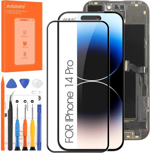 استبدال شاشة Incell لهاتف iPhone 14 Pro - شاشة LCD لما بعد البيع مع حساسية اللمس الكاملة | طلاء مضاد للخدش | صديقة للبيئة | متوافق مع آيفون 14 برو 6.1 بوصة (A2890/A2892/A2894)(أسود in Kuwait