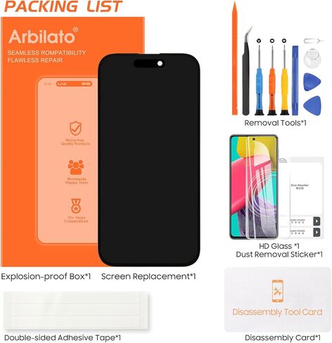 استبدال شاشة Incell لهاتف iPhone 14 Pro - شاشة LCD لما بعد البيع مع حساسية اللمس الكاملة | طلاء مضاد للخدش | صديقة للبيئة | متوافق مع آيفون 14 برو 6.1 بوصة (A2890/A2892/A2894)(أسود in Kuwait