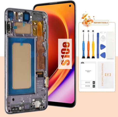 Not Original Screen for Samsung Galaxy S10E Screen Replacement for Samsung S10E LCD Screen SM-G970F, SM-G970U Touch Display Digitizer Assembly Repair Parts with Frame(Black No Fingerprint Function) in Kuwait