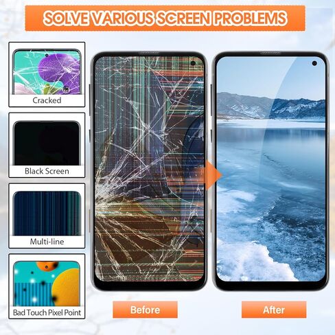 Not Original Screen for Samsung Galaxy S10E Screen Replacement for Samsung S10E LCD Screen SM-G970F, SM-G970U Touch Display Digitizer Assembly Repair Parts with Frame(Black No Fingerprint Function) in Kuwait