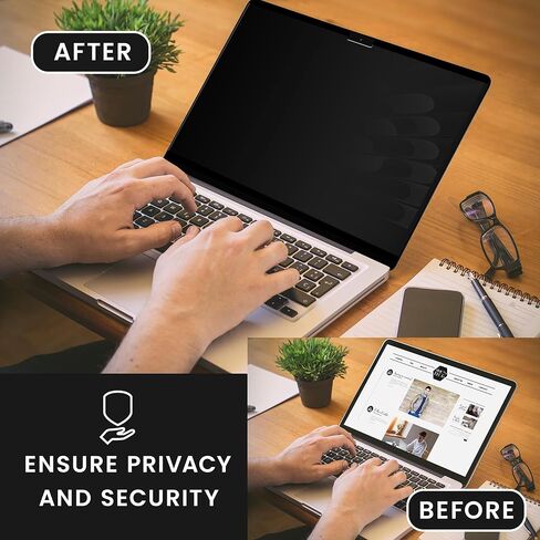 kwmobile Laptop Privacy Screen for Apple MacBook Pro 13.3 M1 M2 (A2289 / A2251 / A2338) - Magnetic Computer Privacy Screen Shield - Laptop Monitor Protector - Anti Glare Blue Light Blocking in Kuwait