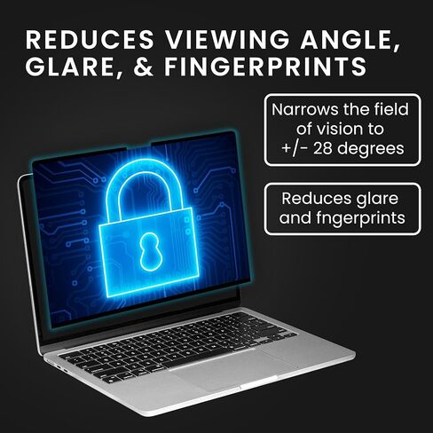 kwmobile Laptop Privacy Screen for Apple MacBook Pro 13.3 M1 M2 (A2289 / A2251 / A2338) - Magnetic Computer Privacy Screen Shield - Laptop Monitor Protector - Anti Glare Blue Light Blocking in Kuwait