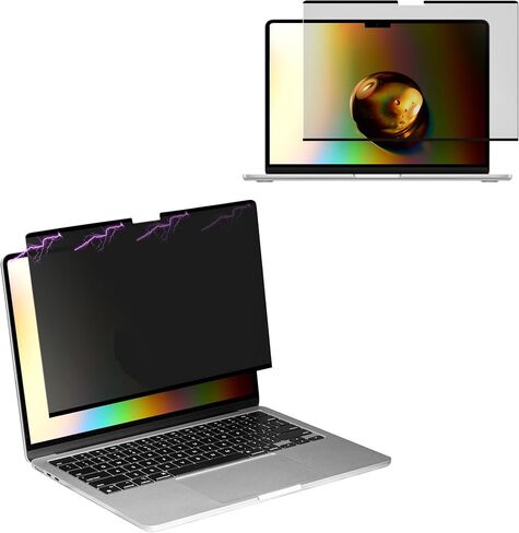 شاشة خصوصية الكمبيوتر المحمول kwmobile لجهاز Apple Macbook Air 13.6 M3 2024 A3113 / M2 A2681 - درع شاشة مغناطيسي لخصوصية الكمبيوتر - واقي شاشة الكمبيوتر المحمول - مضاد للوهج يحجب الضوء الأزرق in Kuwait