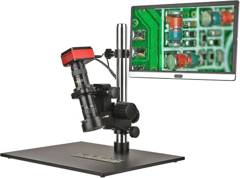 13X-111X HD 4K Measurement Industrial Electron Microscope 360 ° Rotating Bracket 15.6-inch Monitor in Kuwait