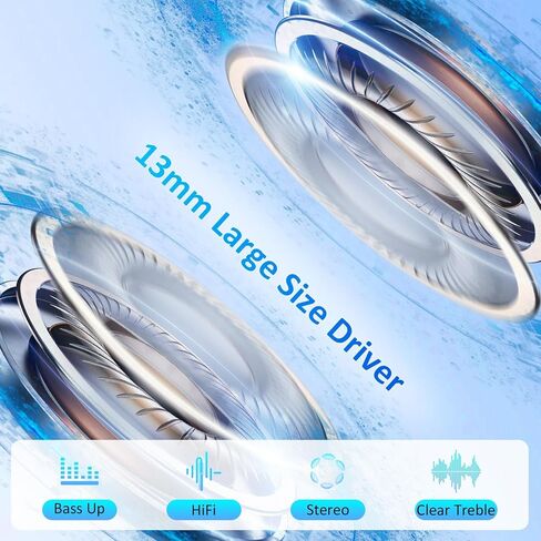 Wireless Earbuds Bluetooth 5.4, 6 Mic ENC Noise Cancelling Clear Call, in Ear Buds Deep Bass HiFi Stereo Sound, Big Dual LED Display 48H Playtime Earphones, IPX7 Waterproof Headphones for Android iOS in Kuwait