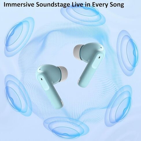 Wireless Earbuds Bluetooth 5.4, 6 Mic ENC Noise Cancelling Clear Call, in Ear Buds Deep Bass HiFi Stereo Sound, Big Dual LED Display 48H Playtime Earphones, IPX7 Waterproof Headphones for Android iOS in Kuwait