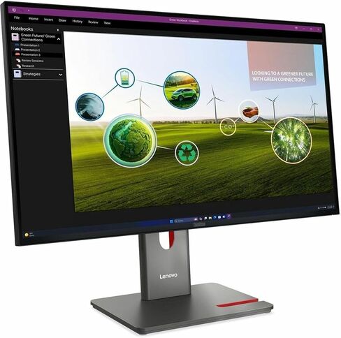 شاشة Lenovo ThinkVision P27Q-40 مقاس 27 بوصة WQHD LED - 16:9 - Eclipse Black - تقنية التبديل داخل الطائرة (IPS) - إضاءة خلفية WLED - 2560 x 1440-1.07 مليار لون - 350 Nit - 4 مللي ثانية in Kuwait