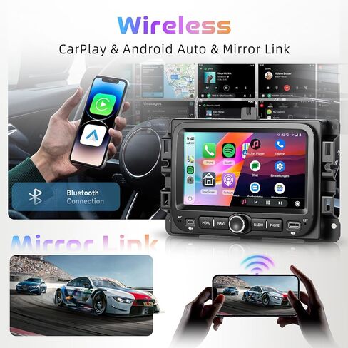 ستيريو سيارة 4G+64G لسيارة Jeep Renegade 2016-2021/كومباس Android 7 بوصة تعمل باللمس Incell ستيريو GPS للملاحة مع Carplay اللاسلكي Android Auto Double Din راديو السيارة بلوتوث DSP WiFi FM RDS، كاميرا in Kuwait