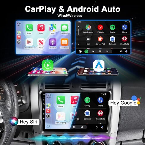 Android 15 Car Radio for Toyota Corolla 2009-2013: Car Stereo Upgrade Wireless CarPlay & Android Auto with WiFi 6, Bluetooth, GPS Navigation, FM Radio, EQ, SWC, 1080P Backup Camera (Not Bezel) in Saudi Arabia