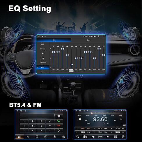 Android 15 Car Radio for Toyota Corolla 2009-2013: Car Stereo Upgrade Wireless CarPlay & Android Auto with WiFi 6, Bluetooth, GPS Navigation, FM Radio, EQ, SWC, 1080P Backup Camera (Not Bezel) in Saudi Arabia
