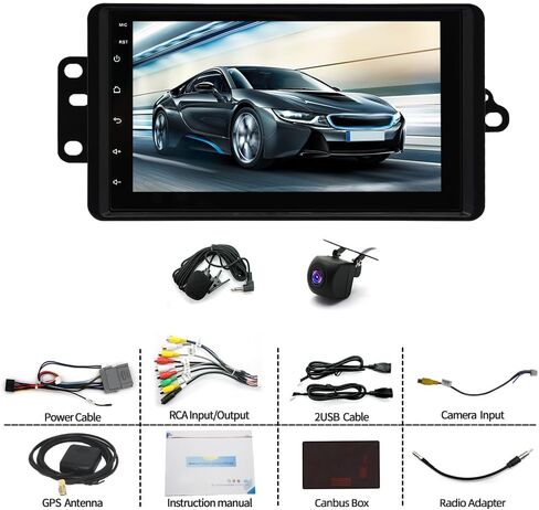 راديو ستيريو للسيارة Android 14 Double Din لسيارة Chevy Classic 2004-2007 Silverado Classic 2007،7 بوصة شاشة لمس لاسلكية Carplay Android Auto GPS WiFi Bluetooth RDS SWC Mirrorlink Mic كاميرا احتياطية in Kuwait