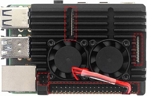 Replacement Case Shell Box W/Dual Fan Heatsink for Raspberry Pi 4 Model B 4B US in Kuwait