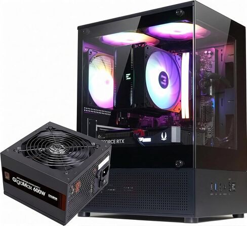 ZALMAN Builders Combo - Cubix-G Compact Micro-ATX Gaming PC Case, Black with 600W 80+ Bronze PSU Bundle, 3 x FRGB Fans, USB-C Front I/O, High-Efficiency Power Supply with Active PFC in Kuwait