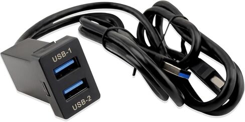 كابل تمديد USB 3.0 مزدوج للسيارة، الطول 3.3FT (1M) مناسب لسيارة Toyota، الحجم 1.3"x0.86"x2.15" (النوع A) in Kuwait