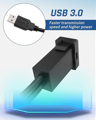 كابل تمديد USB 3.0 مزدوج للسيارة، الطول 3.3FT (1M) مناسب لسيارة Toyota، الحجم 1.3"x0.86"x2.15" (النوع A) in Kuwait