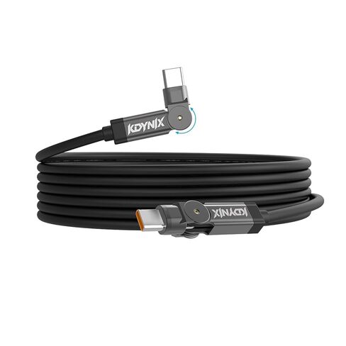 كابل USB C إلى USB C، كابل شحن سريع من النوع C 60 وات يدور 180 درجة لهواتف iPhone 17/16/15 Series وGalaxy S23/S24 وPixel والكمبيوتر المحمول وMacBook وSwitch والخارج والسفر (10 أقدام أسود) in Kuwait