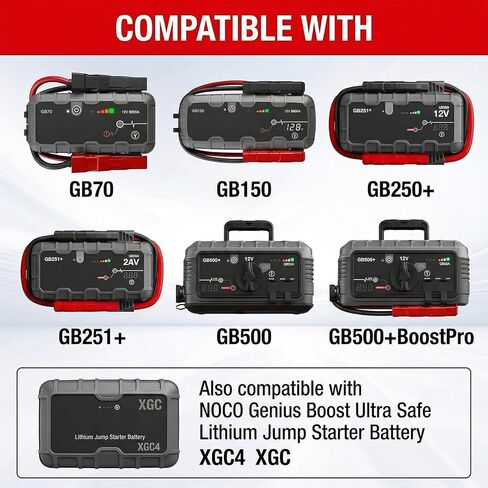 محول طاقة 14 فولت لـ NOCO Jump Starter متوافق مع NOCO GB70 GB150 GB250+ GB251+ GB500 GB500+ Genius Boost فائق الأمان من الليثيوم السريع، شاحن سلك إمداد الطاقة PSU in Kuwait