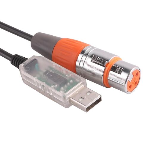 كابل محول واجهة USB إلى DMX مع كابل برمجة محول FT232RNL Chip RS485 يدعم Freestyler/QLC+/ Dmxcontrol/Soundswitch/Lightkey/Lightjams (5 أقدام) in Kuwait