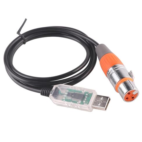 كابل محول واجهة USB إلى DMX مع كابل برمجة محول FT232RNL Chip RS485 يدعم Freestyler/QLC+/ Dmxcontrol/Soundswitch/Lightkey/Lightjams (5 أقدام) in Kuwait