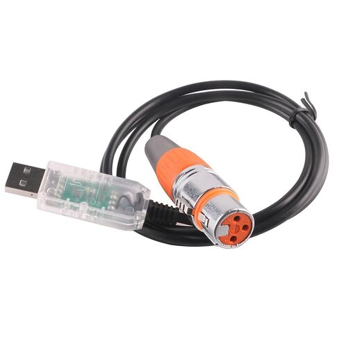 كابل محول واجهة USB إلى DMX مع كابل برمجة محول FT232RNL Chip RS485 يدعم Freestyler/QLC+/ Dmxcontrol/Soundswitch/Lightkey/Lightjams (5 أقدام) in Kuwait