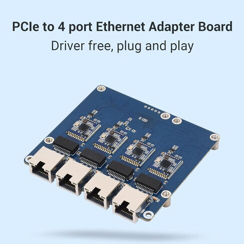 PCIe to 4 2.5G ETH Board, Drive Free Expansion Board with Plug and Play, Green Yellow LED Indicators, for Rasp Pi 5 Device in Kuwait