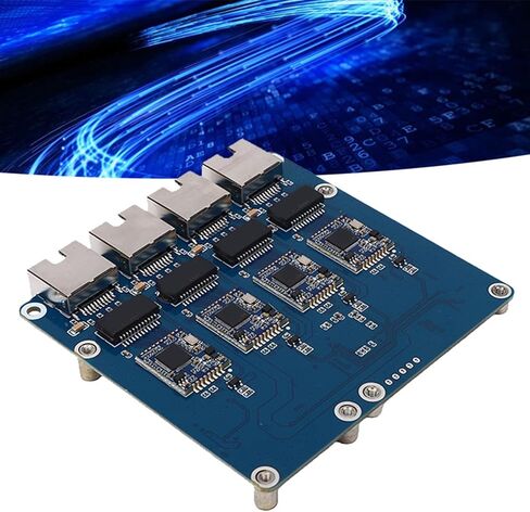 PCIe to 4 2.5G ETH Board, Drive Free Expansion Board with Plug and Play, Green Yellow LED Indicators, for Rasp Pi 5 Device in Kuwait