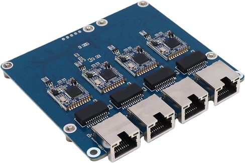 PCIe to 4 2.5G ETH Board, Drive Free Expansion Board with Plug and Play, Green Yellow LED Indicators, for Rasp Pi 5 Device in Kuwait