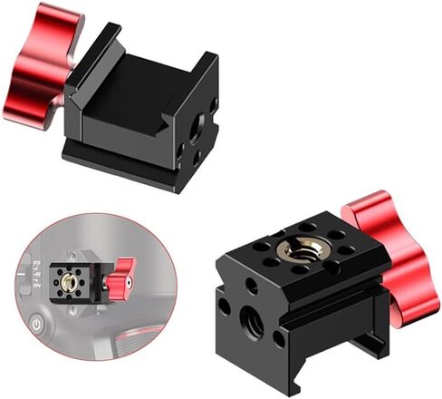 Universal NATO Rail Clamp Compatible with 3/8" & 1/4" Mounts, for Cage, Gimbal & Stabilizer Expansion (1/4" Threaded Hole Version) in Kuwait