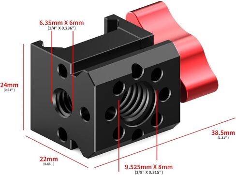 Universal NATO Rail Clamp Compatible with 3/8" & 1/4" Mounts, for Cage, Gimbal & Stabilizer Expansion (1/4" Threaded Hole Version) in Kuwait
