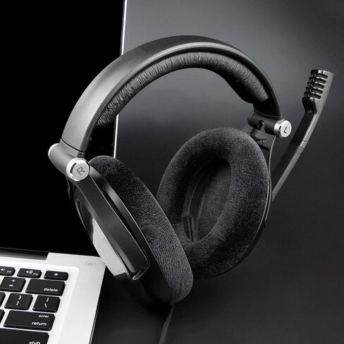 قطع غيار وسائد الأذن SOULWIT لسماعات Sennheiser HD515، HD518، HD555، HD560S، HD558/SE، HD595/SE، HD598/SE/CS/SR، HD599/SE/إصدار محدود، وسائد أذن مع إسفنج عالي الكثافة - أسود in Kuwait
