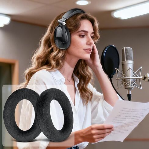 قطع غيار وسائد الأذن SOULWIT لسماعات Sennheiser HD515، HD518، HD555، HD560S، HD558/SE، HD595/SE، HD598/SE/CS/SR، HD599/SE/إصدار محدود، وسائد أذن مع إسفنج عالي الكثافة - أسود in Kuwait