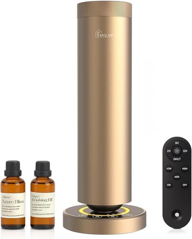 Hotel Collection Diffuser Machine,Remote,Rechargeable,Whisper-Quiet,Aluminum,1500 Sq Ft,Waterless Essential Oil Diffuser - Matte Silk Black in Saudi Arabia