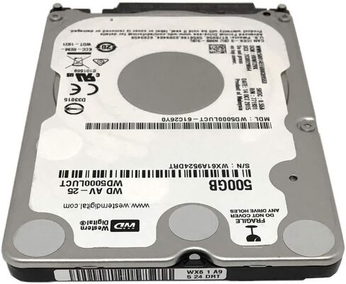 ويسترن ديجيتال WD5000LUCT AV 500 جيجا بايت 5400 دورة في الدقيقة 16 ميجابايت كاش (7 ملم) ساتا 3.0 جيجابت/ثانية محرك الأقراص الصلبة الداخلي للكمبيوتر الدفتري 2.5 بوصة (متجدد) in Kuwait
