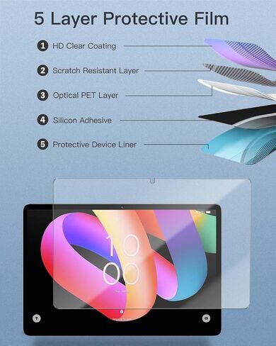 واقي شاشة لجهاز TCL TAB 10L Gen 4 Android 14 Tablet 10.1 بوصة، زجاج مقسى بصلابة 9H لجهاز TCL TAB 10L Gen 4 اللوحي مضاد للخدش، خالٍ من الفقاعات، وضوح عالي الدقة in Kuwait