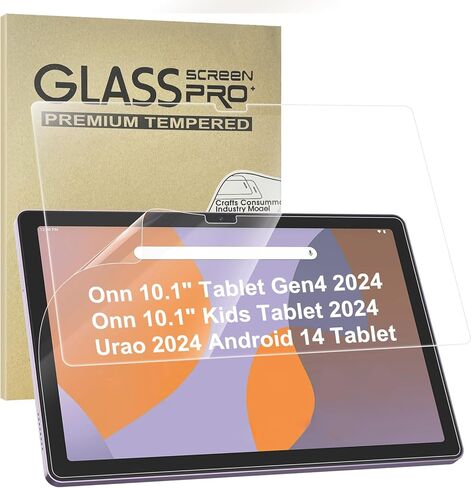 1+1 حزمة واقي شاشة متوافق مع Urao 2024 Android 14 Tablet/Onn 10.1" Tablet Gen4 2024، 1 واقي شاشة بملمس الورق + 1 واقي شاشة مقوى [خالٍ من الفقاعات] in Kuwait