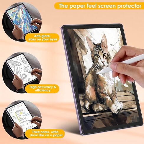 1+1 حزمة واقي شاشة متوافق مع Urao 2024 Android 14 Tablet/Onn 10.1" Tablet Gen4 2024، 1 واقي شاشة بملمس الورق + 1 واقي شاشة مقوى [خالٍ من الفقاعات] in Kuwait