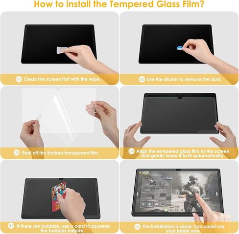 1+1 حزمة واقي شاشة متوافق مع Urao 2024 Android 14 Tablet/Onn 10.1" Tablet Gen4 2024، 1 واقي شاشة بملمس الورق + 1 واقي شاشة مقوى [خالٍ من الفقاعات] in Kuwait