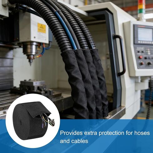 HARFINGTON نايلون غطاء خرطوم واقي 2 بوصة ID 20FT غطاء كابل غمد خرطوم هيدروليكي غلاف لحام سلك Tig Torch هيدروليكي، أسود in Kuwait