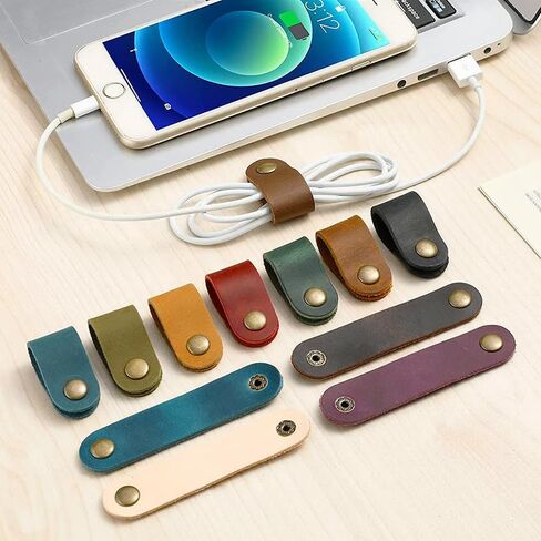 10 Pack Colorful Cable Straps Organizer Cord Keeper for Phone Wires USB Cables Earphones Winder Ties Holder in Kuwait