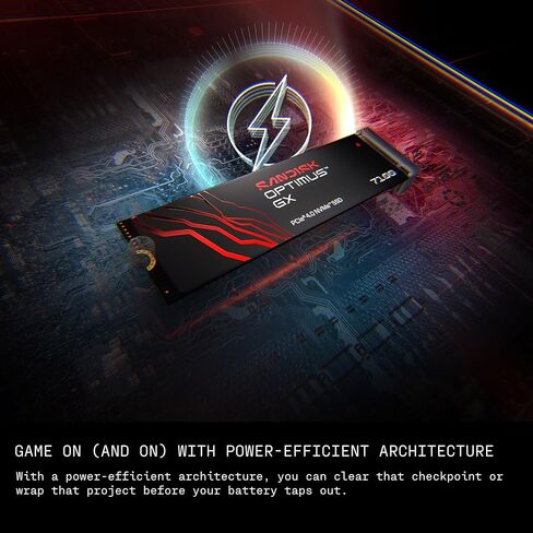 سانديسك 2 تيرابايت أوبتيموس GX 7100 NVMe SSD - PCIe Gen 4، M.2 2280، سرعة قراءة تصل إلى 5,800 ميجابايت/ثانية - SDSP71200TAN in Kuwait
