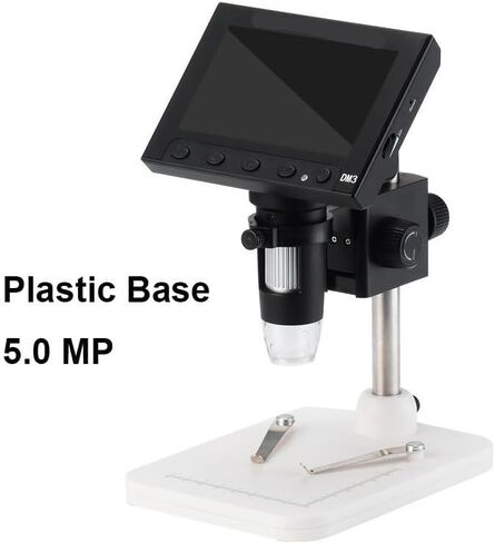 Microscope Kit LED Illumination USB Microscope 1000X Electronic Video Microscope 2.0 MP Or 5.0 MP 4.3 Inch LCD Display Microscope Slides,5.0 MP Plastic Base in Kuwait