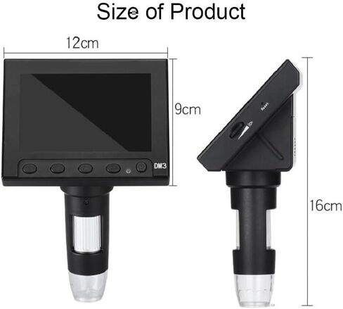 Microscope Kit LED Illumination USB Microscope 1000X Electronic Video Microscope 2.0 MP Or 5.0 MP 4.3 Inch LCD Display Microscope Slides,5.0 MP Plastic Base in Kuwait