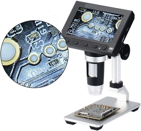 Microscope Kit LED Illumination USB Microscope 1000X Electronic Video Microscope 2.0 MP Or 5.0 MP 4.3 Inch LCD Display Microscope Slides,5.0 MP Plastic Base in Kuwait