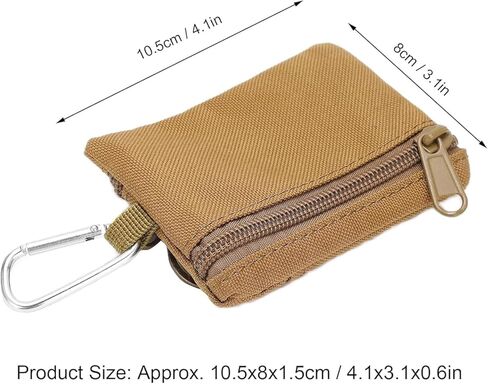 حقيبة صغيرة EDC Molle، حقيبة بطاقات مفاتيح محمولة، حقيبة تخزين العملات المعدنية، محفظة أدوات من النايلون المقاوم للماء مع حلقة تسلق، حزمة خصر صغيرة معلقة للتخييم في الهواء الطلق، والمشي لمسافات طويلة، والرياضة (بني ذئب البراري) in Kuwait