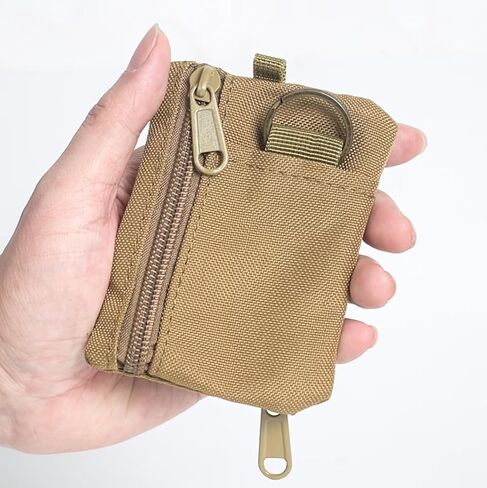 حقيبة صغيرة EDC Molle، حقيبة بطاقات مفاتيح محمولة، حقيبة تخزين العملات المعدنية، محفظة أدوات من النايلون المقاوم للماء مع حلقة تسلق، حزمة خصر صغيرة معلقة للتخييم في الهواء الطلق، والمشي لمسافات طويلة، والرياضة (بني ذئب البراري) in Kuwait