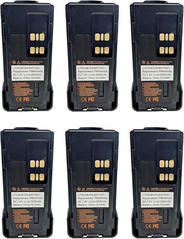 6 حزمة PMNN4409 PMNN4409AR 2600mAh بطارية ليثيوم أيون ل XPR7550 XPR7550e XPR7580 XPR7580e XPR7350e XPR3300 XPR3300e XPR3500e APX1000 APX3000 APX4000 PMNN4448 in Kuwait